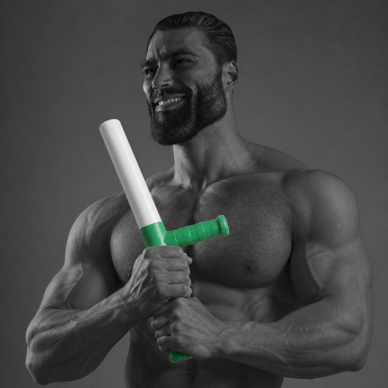 BATONCHAD posing with his green baton
